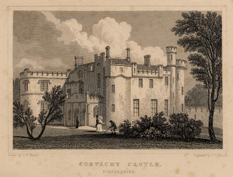 afbeelding van prent Cortachy Castle. Forfarshire van J.C. Varrall, naar J.P. Neale (Cortachy)