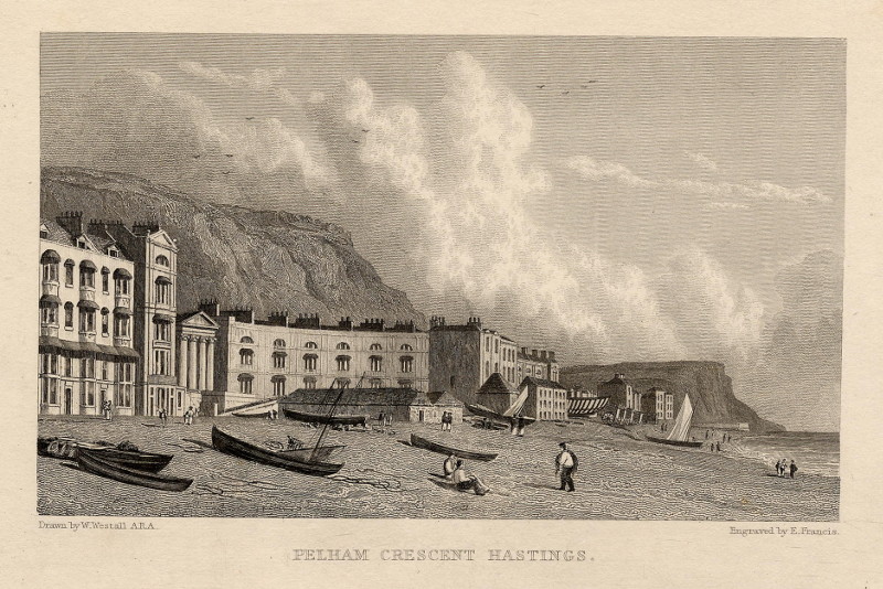 afbeelding van prent Pelham Crescent Hastings van E. Francis, W. Westall (Hastings)