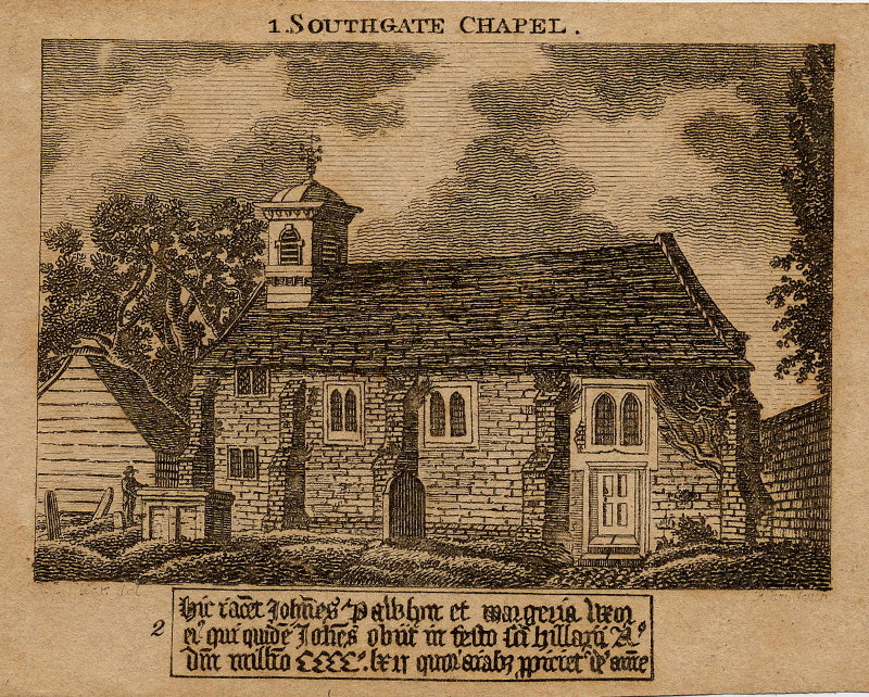afbeelding van prent Southgate chapel van nn (Londen, London)