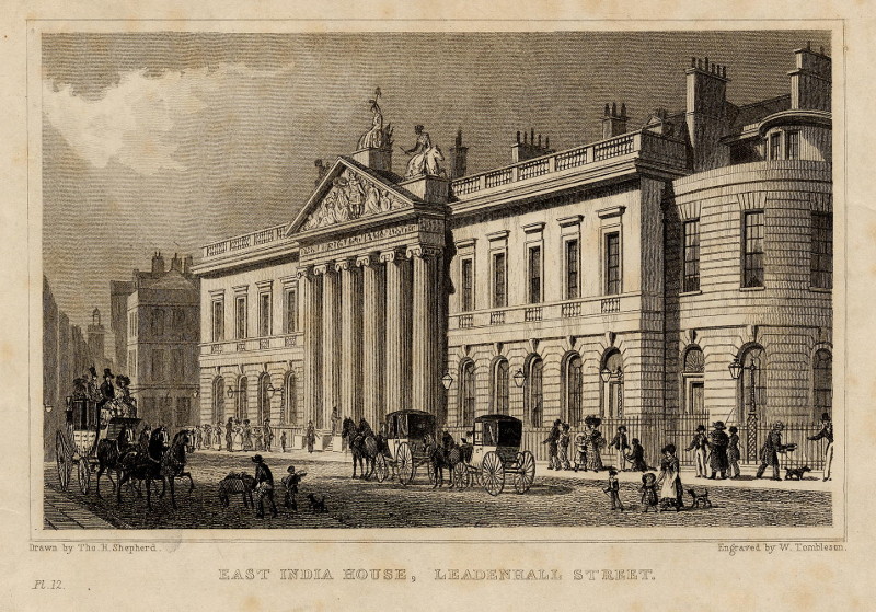 afbeelding van prent East India House, Leadenhall Street van W. Tombleson, T.H. Shepherd (Londen, London)