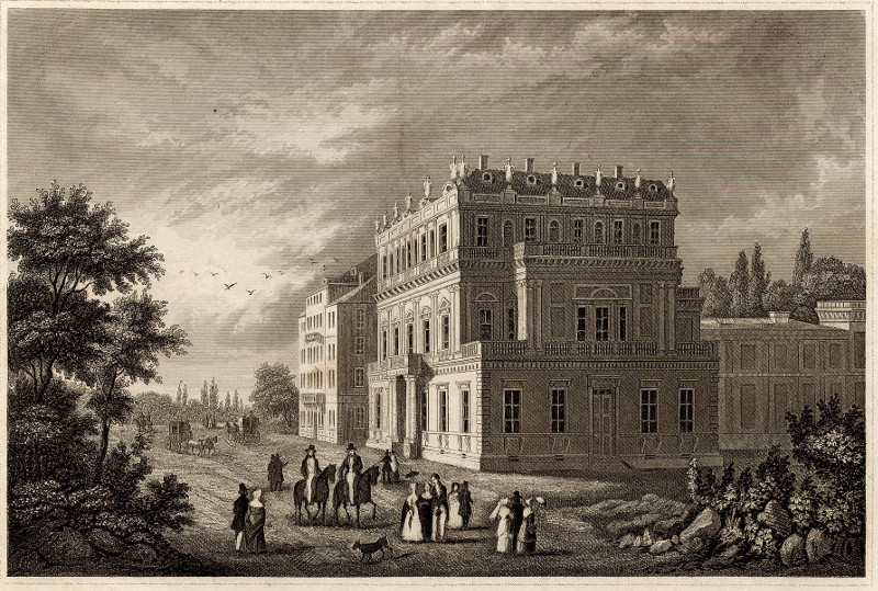 afbeelding van prent Das Palais der Stände in Kassel van nn (Kassel)