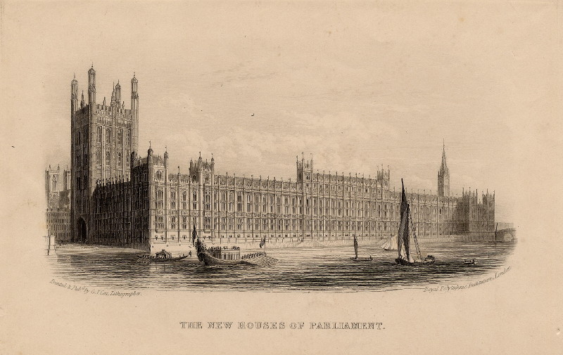 afbeelding van prent The new Houses of Parliament van G.J. Cox (Londen, London)
