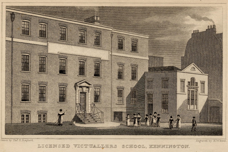 afbeelding van prent Licensed Victuallers School, Kennington van H.W. Bond, T.H. Shepherd (Londen, London)