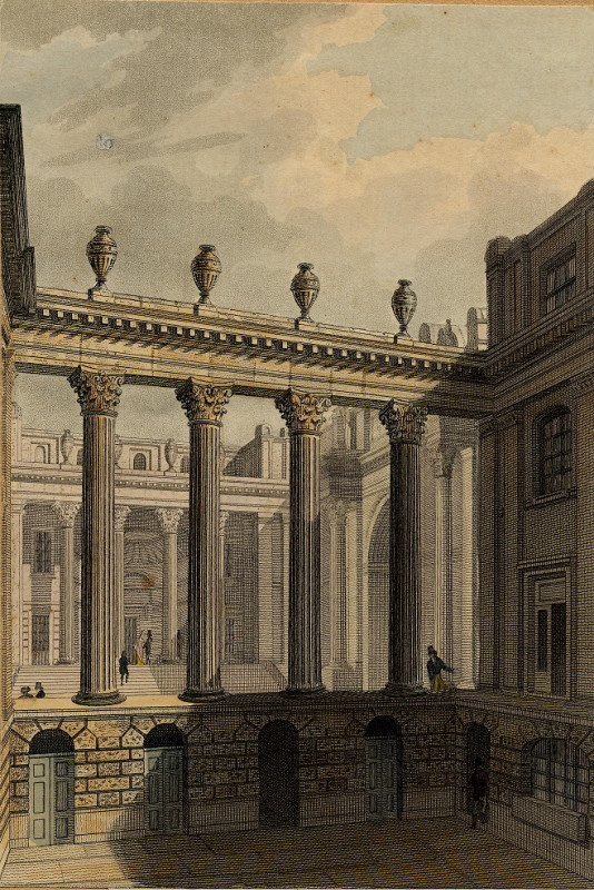 afbeelding van prent Interior view of the Bank van nn (Londen, London)