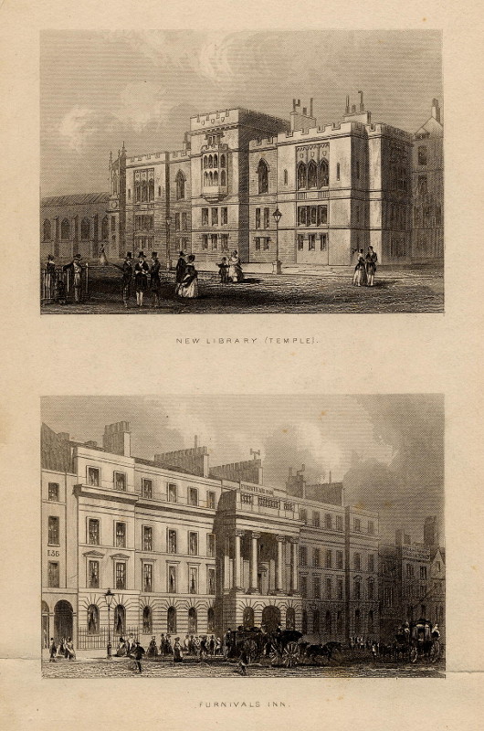 afbeelding van prent New Library (Temple), Furnival´s Inn van nn (Londen, London)