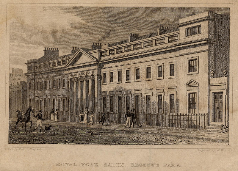 afbeelding van prent Royal York Bath´s, Regent´s Park van W.R. Smith, T.H. Shepherd (Londen, London)