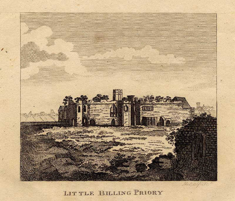 afbeelding van prent Little Billing Priory van Metcalf (Billing)