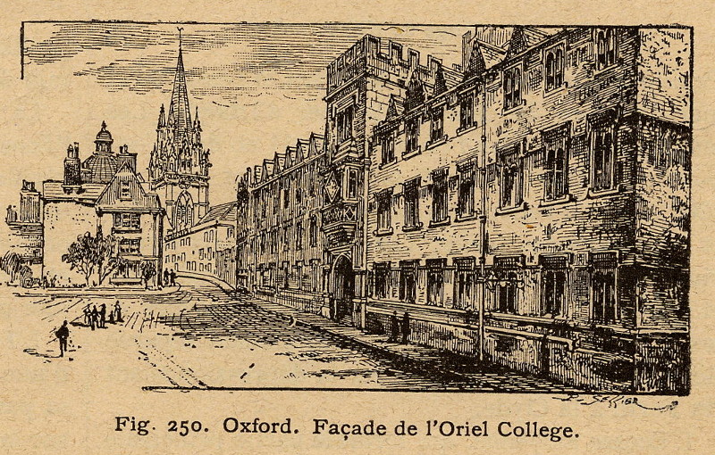 afbeelding van prent Oxford. Facade de l´Oriel College van nn (Oxford)