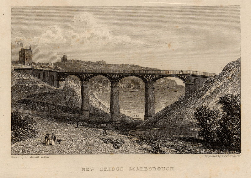 afbeelding van prent New Bridge Scarborough van E. Francis, R. Westall (Scarborough)