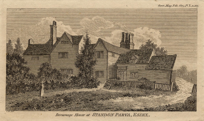 afbeelding van prent Parsonage House at Standon Parva, Essex van nn (Essex)