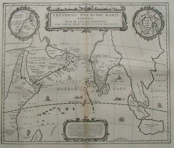 afbeelding van kaart Erythraei sive Rubri Maris Periplus van Papierformaat is 66 X 54 cm lichte bruining in vouw\r\nKoeman: 