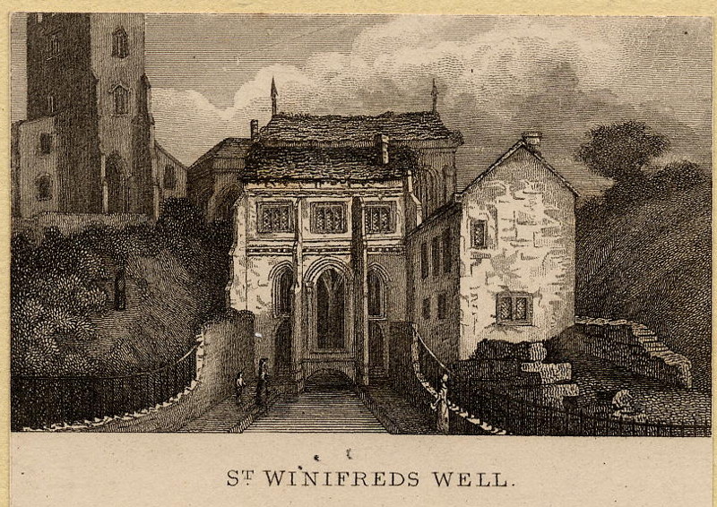 afbeelding van prent St. Winifred´s Well van nn (Holywell)