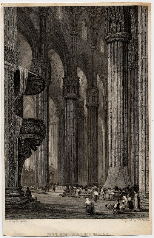 afbeelding van prent Milan cathedral van S. Prout, W. Wallis (Milaan, Milan)