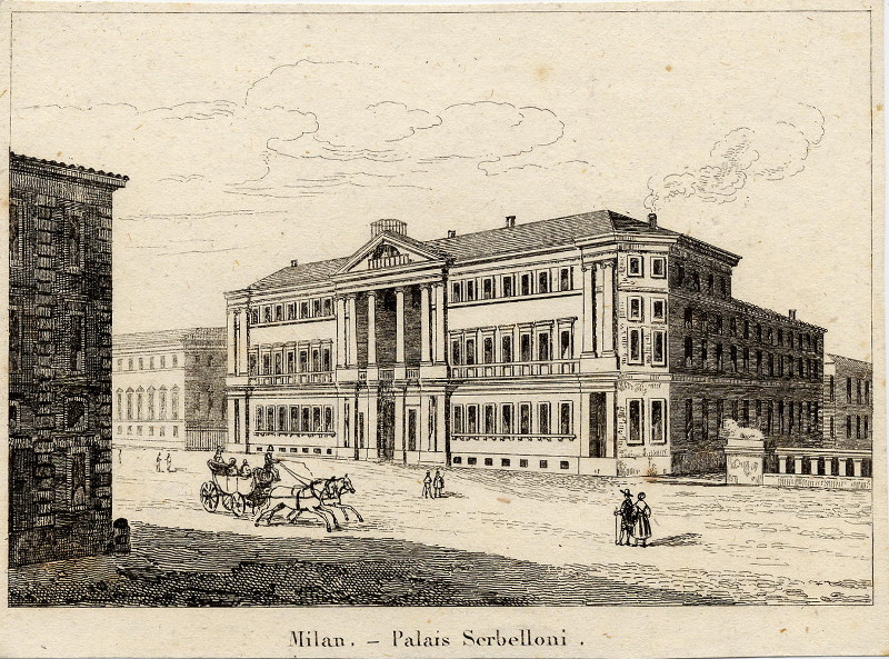 afbeelding van prent Milan - Palais Serbelloni van nn (Milaan, Milan)