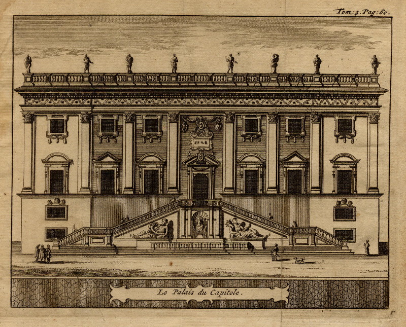 afbeelding van prent Le Palais du Capitole van Pieter van der Aa (Rome)