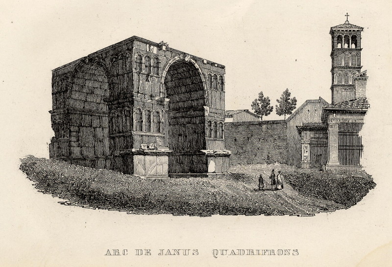 afbeelding van prent Arc de Janus Quadrifrons van nn (Rome)