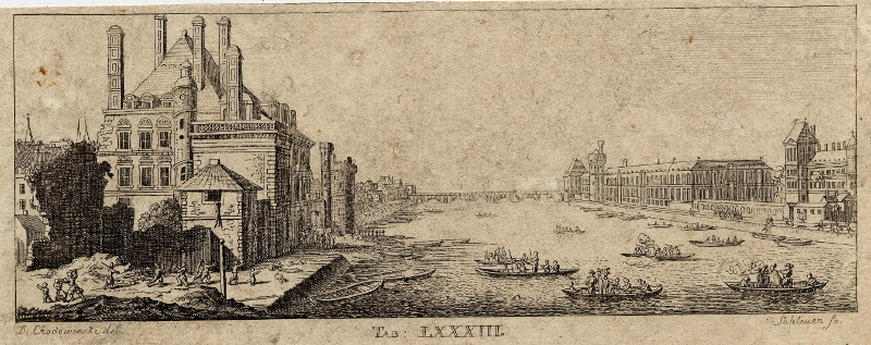 afbeelding van prent Venetië van Daniel Chodowiecki, Schleuer (Venetie, Venice)