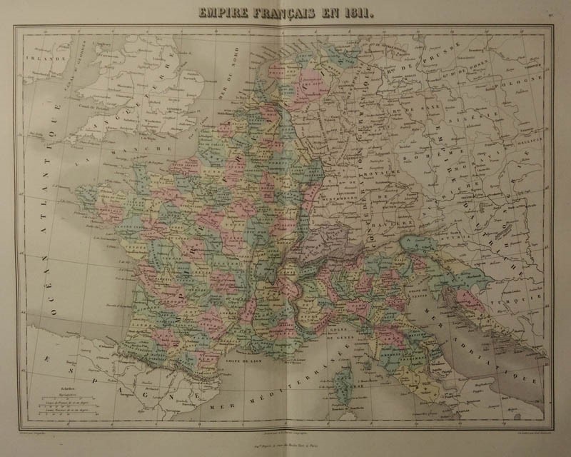 afbeelding van kaart Emipre Francais en 1811 van Migeon, Sengteller, Desbuissons