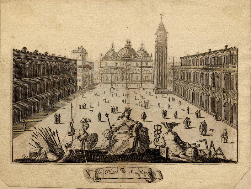 afbeelding van prent la Place de S. Marc van nn (Venetie, Venice)