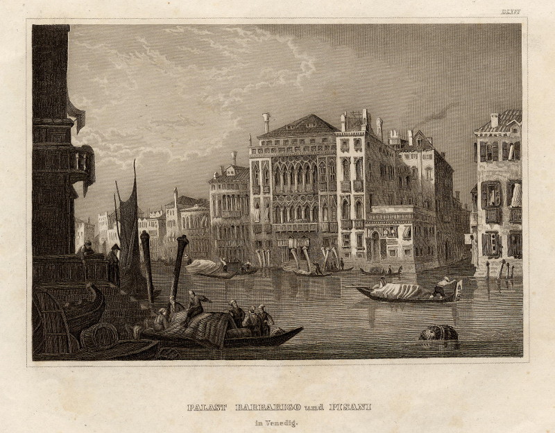 afbeelding van prent Palast Barbarigo und Pisani in Venedig van nn (Venetie, Venice)