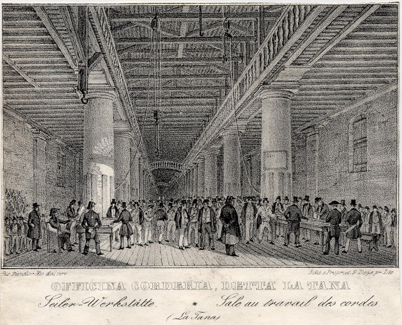 afbeelding van prent Officina corderia, detta la tana van Giovanni Pividor (Venetie, Venice)