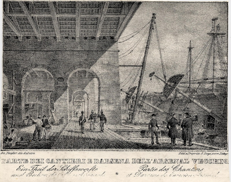 afbeelding van prent Esterno dell´Arsenale van Giovanni Pividor (Venetie, Venice)