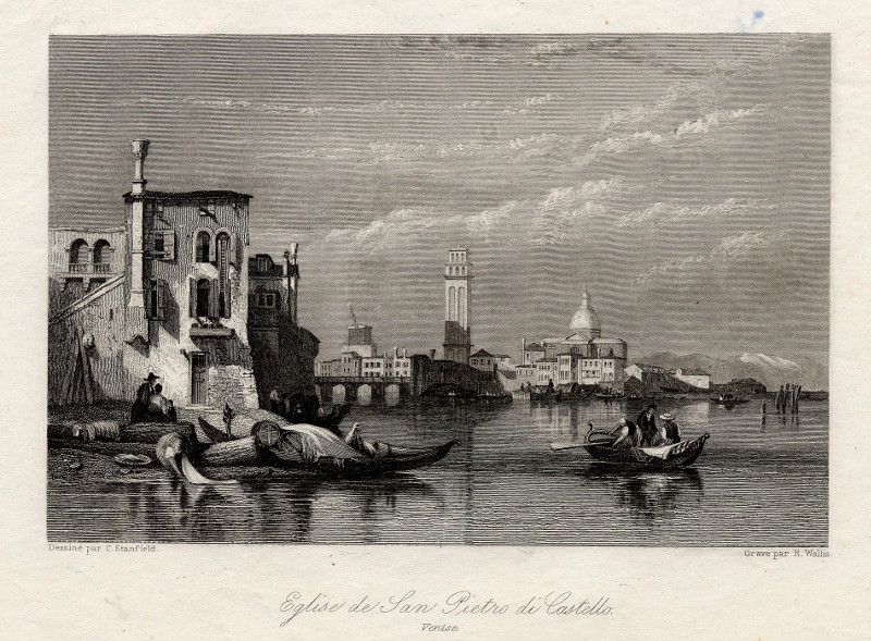 afbeelding van prent Eglise de San Pietro di Castello, Venise van C. Stansfield, R. Wallis (Venetie, Venice)