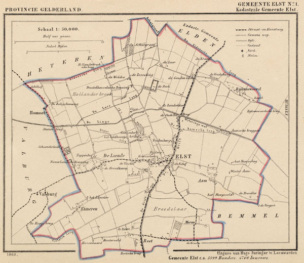 afbeelding van Kuyperkaart Elst (Kad gem Elst) van Kuyper (Kuijper)