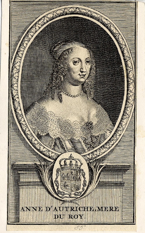 afbeelding van prent Anne d´Autriche, Mere du Roy van nn (Adel, Vrouwen,)