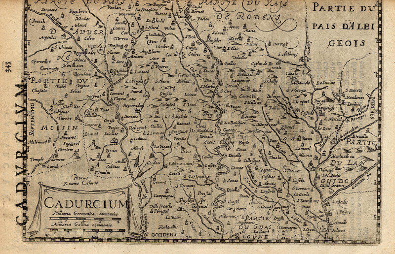 afbeelding van kaart Cadurcium van Gerhard Mercator, Johannes Cloppenburg