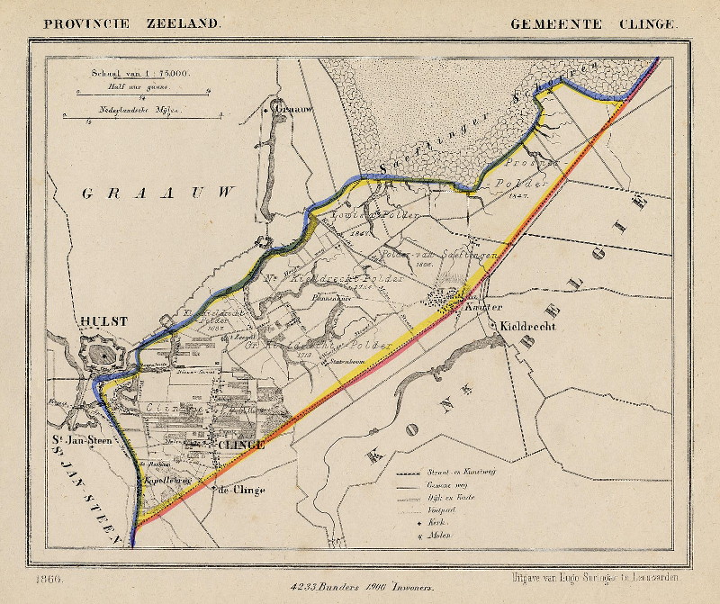 afbeelding van Kuyperkaart gemeente Clinge van J Kuyper