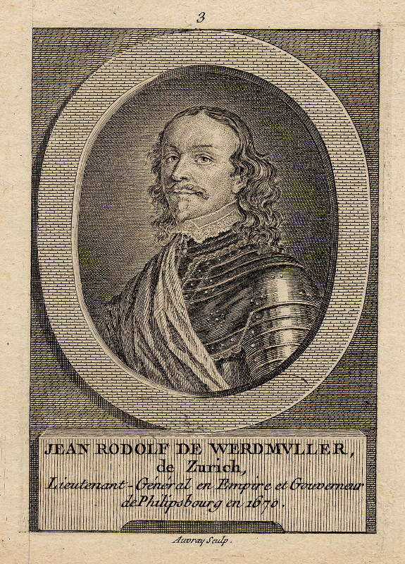 afbeelding van prent Jean Rodolf de Werdmuller, de Zurich van Auvray (Politici, )