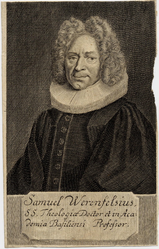 afbeelding van prent Samuel Werenfelsius S.S. Thelogiae Doctor et in Academia Basiliensi Professor van Martin Bernigeroth