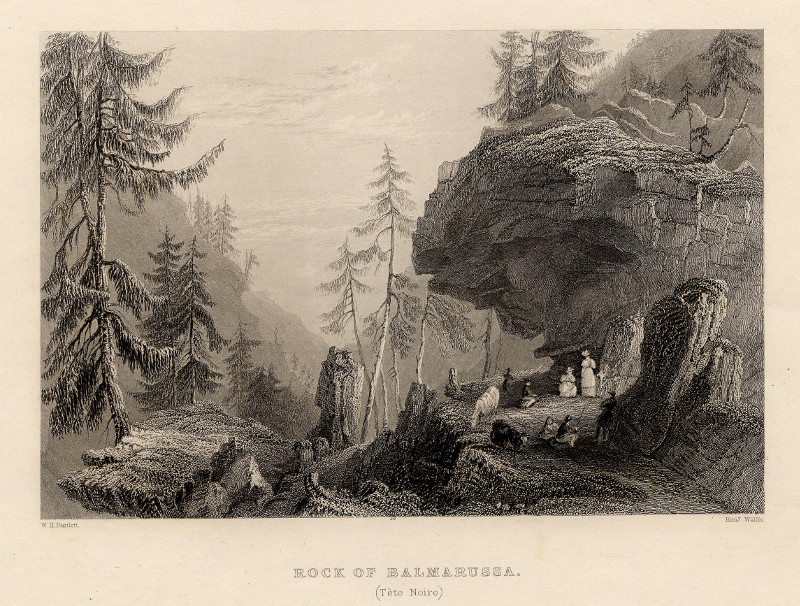 afbeelding van prent Rock of Balmarussa van W.H. Bartlett, H. Wallis (Balmarussa)