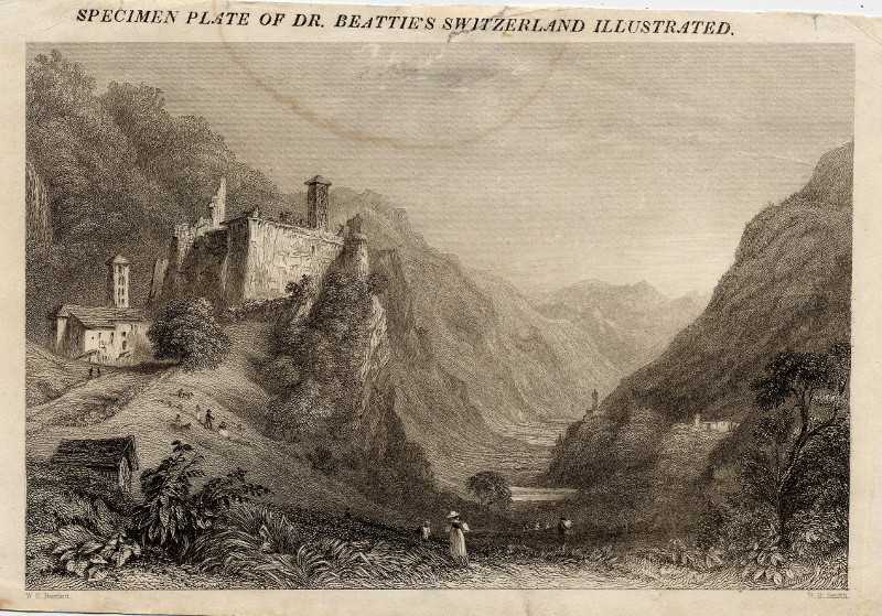 afbeelding van prent Specimen plate of Dr. Beattie´s Switzerland Illustrated van W.H. Bartlett, W.R. Smith