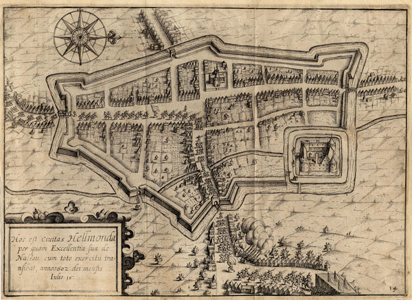 afbeelding van plattegrond Hoc est Civitas Hellmonda van Lambert Cornelisz, Ludovico Guicciardini (Helmond)