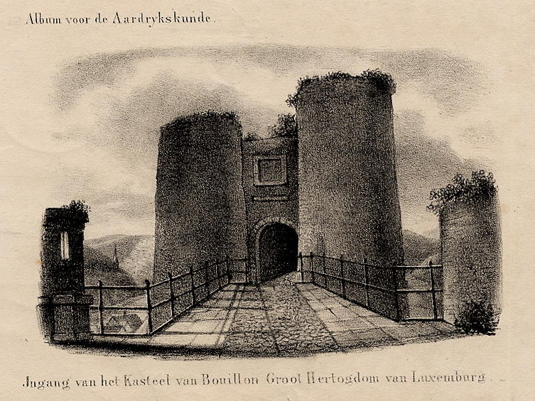 afbeelding van prent Ingang van het Kasteel van Bouillon Groot Hertogdom van Luxemburg van nn (Bouillon)