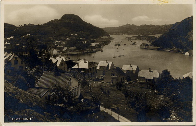 afbeelding van prent Egersund van Sven Larssen (Egersund)