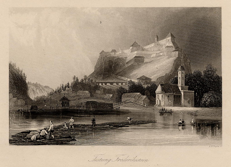 afbeelding van prent Festung Frederikssteen van A.H. Payne (Halden)