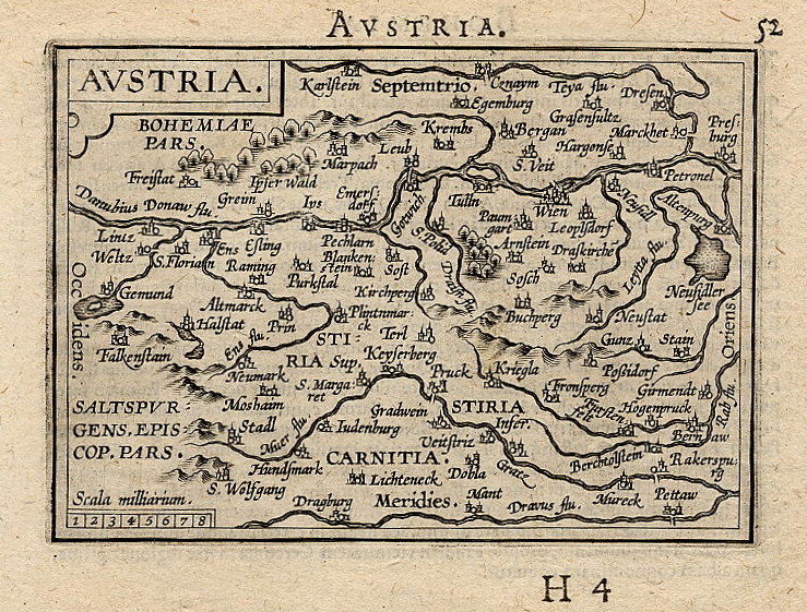 afbeelding van kaart Austria van Abraham Ortelius, Philippe Galle