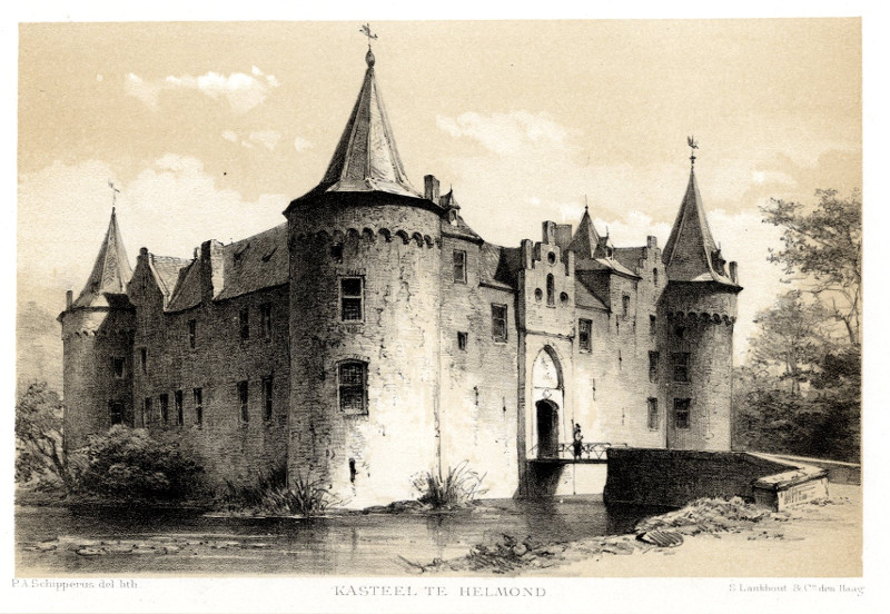 afbeelding van prent Kasteel te Helmond van P.A. Schipperus (Helmond)