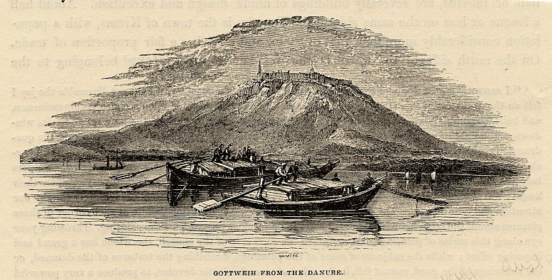 afbeelding van prent Gottweih from the Danube van W.H. Bartlett, Whimper (Gottweig)