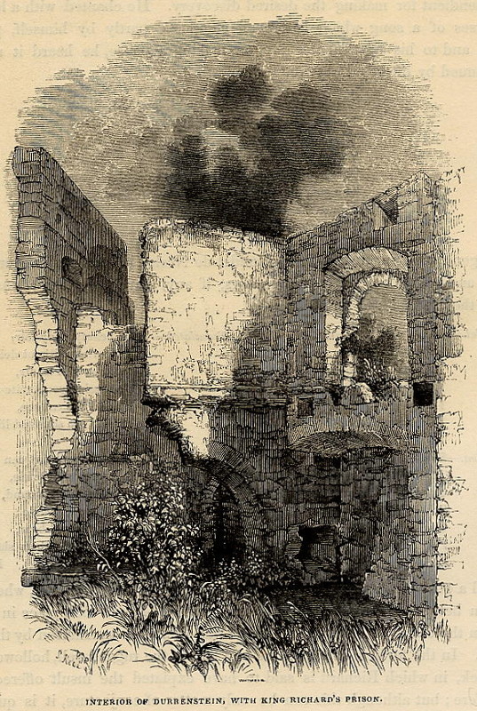 afbeelding van prent Interior of Durrenstein, with King Richard´s prison van W.H. Bartlett, Whimper (Durnstein)