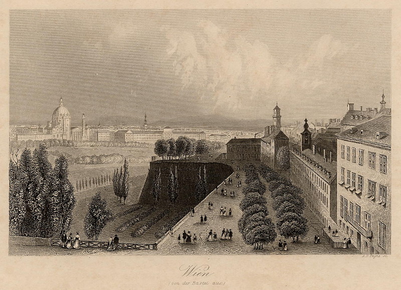 afbeelding van prent Wien, von der Bastei aus van A.H. Payne (Wenen, Vienna)