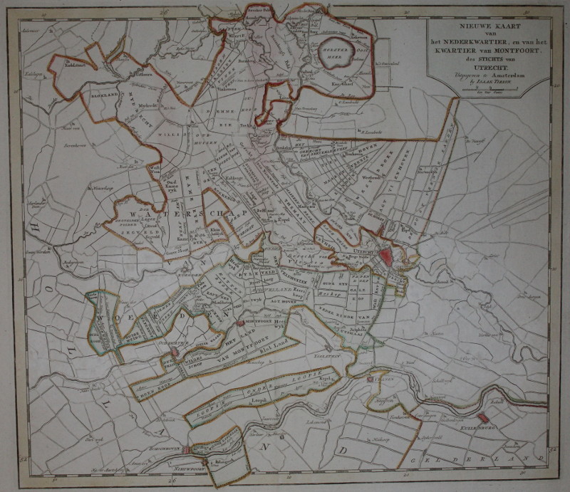 afbeelding van kaart Nieuwe Kaart van het Nederkwartier en van het Kwartier van Montfoort des Stichts van Utrecht van Isaak Tirion