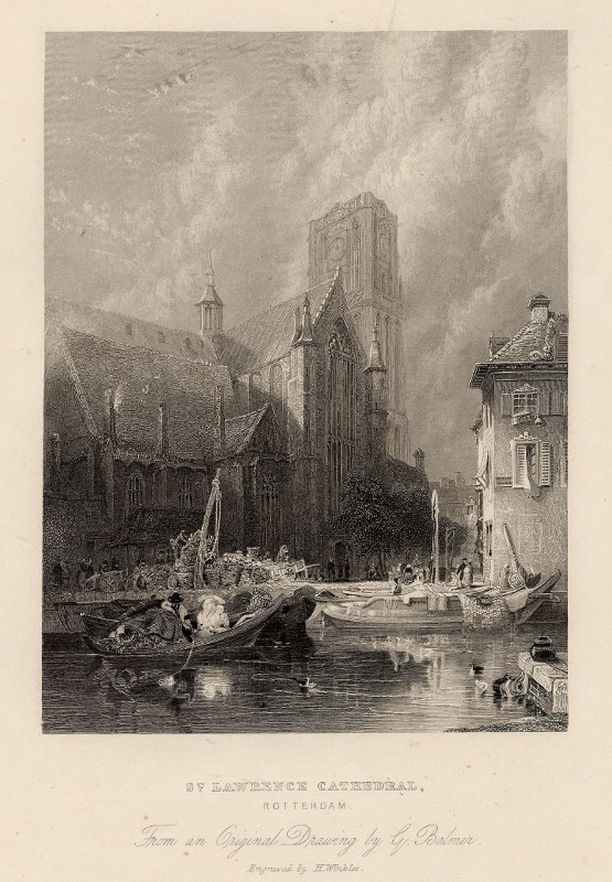 afbeelding van prent St. Lawrence Cathedral, Rotterdam van G. Balmer, H. Winkles (Rotterdam)