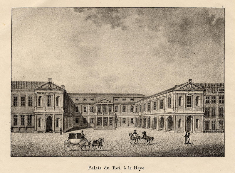 afbeelding van prent Palais du Roi, à la Haye van nn (Den Haag, ´s-Gravenhage, The Hague)
