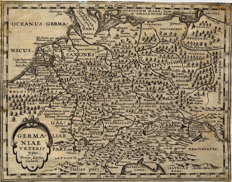 afbeelding van kaart Germaniae Veteris van P. van der Keere (P. Kaerius)