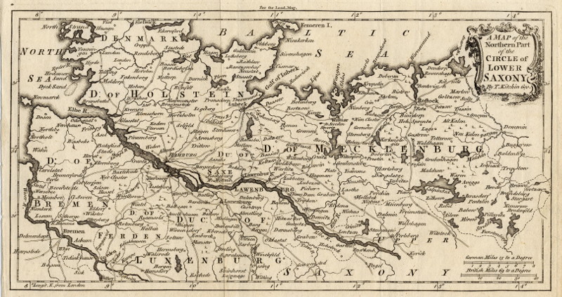 afbeelding van kaart A Map of the Northern Part of the Circle of Lower Saxony van T. Kitchin