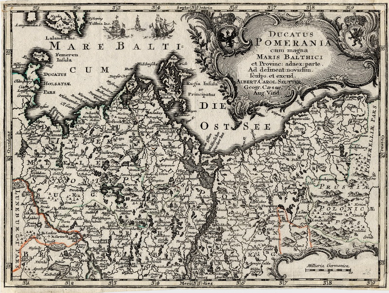 afbeelding van kaart Ducatus Pomeraniae cum magna Maris Balthici Et Provinc: adnex: parte van Matthias Seuter